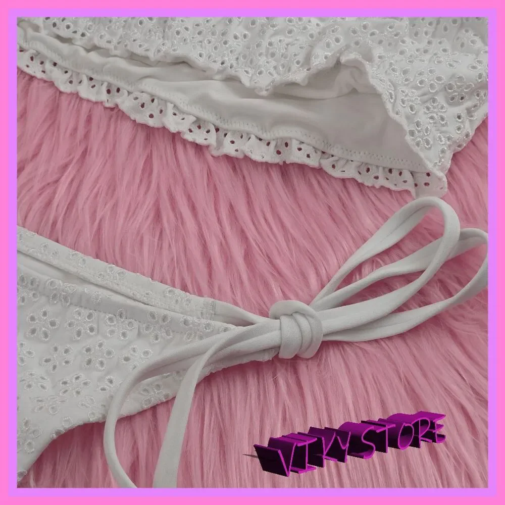 ❤️ NWT Victoria’s Secret White Swim Set Top Bottom XLarge❤️